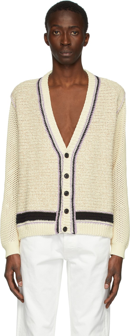 Maison Margiela Off-White 5 Gauge Cardigan