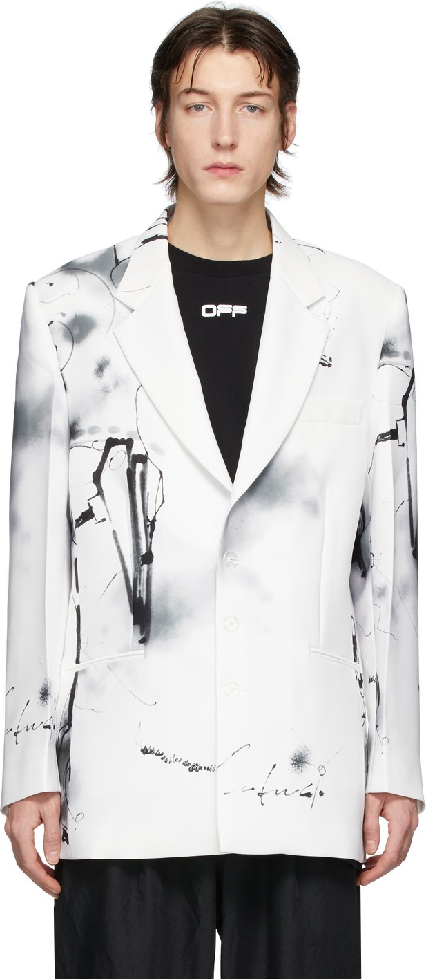 Off White White Futura Abstract Blazer