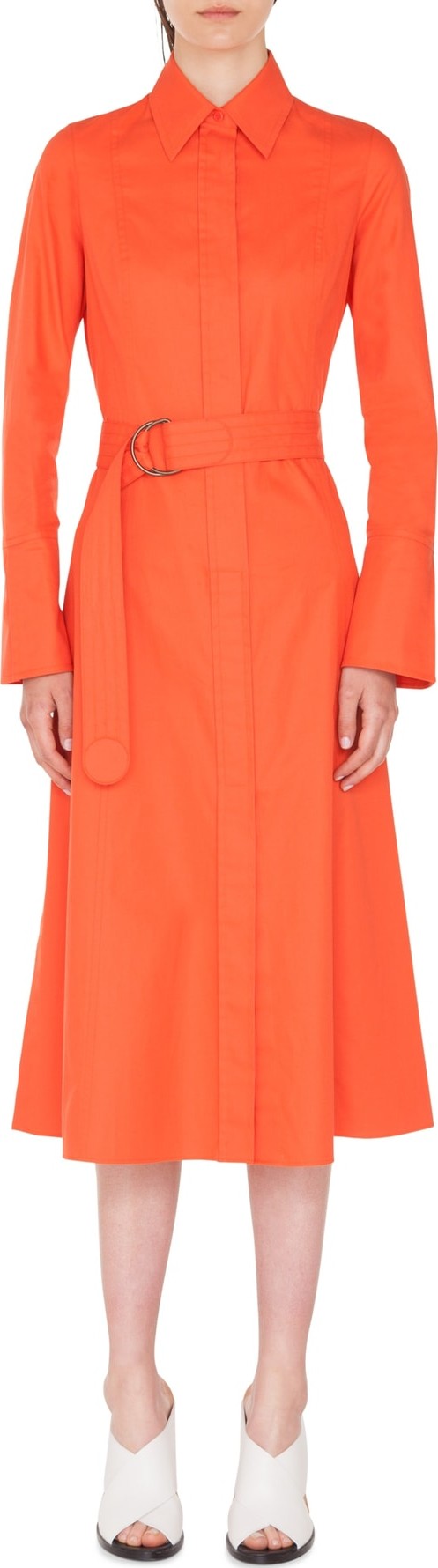 Akris Punto Belted Stretch Cotton Shirtdress
