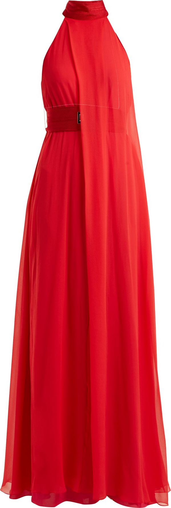 Galvan Flamingo halterneck silk-crepe gown