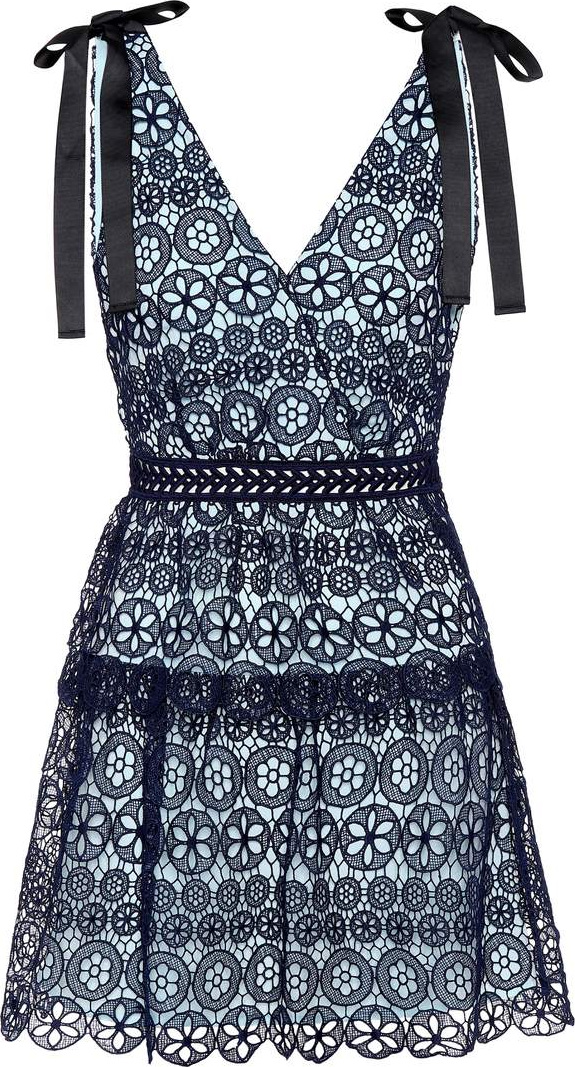 Self Portrait Floral lace minidress