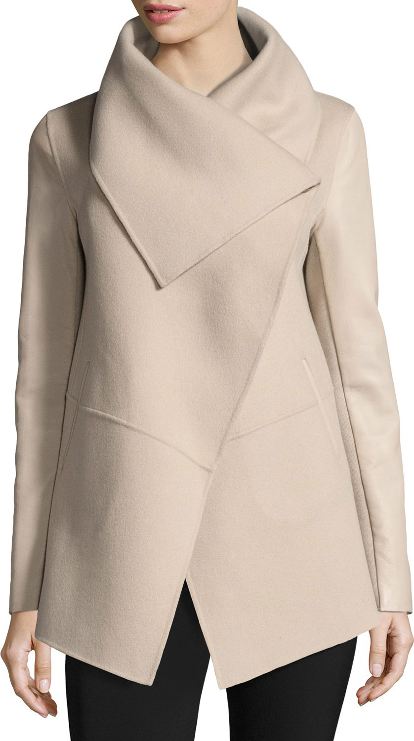 Mackage Vane Waterfall Collar Wool-Blend Coat