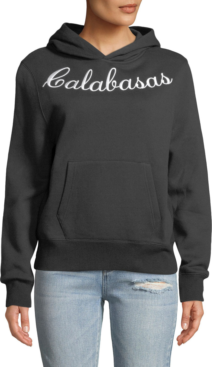 KENDALL + KYLIE Embroidered Oversized Fleece Hoodie