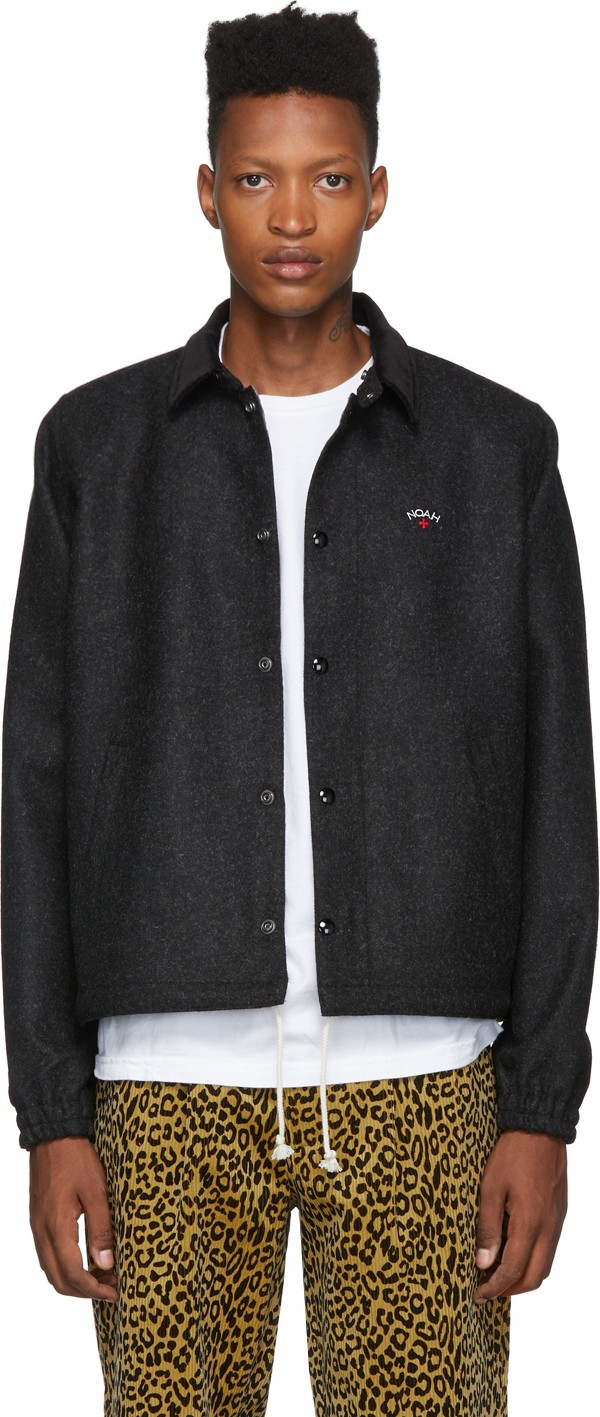 Noah NYC Black Wool Campus Jacket