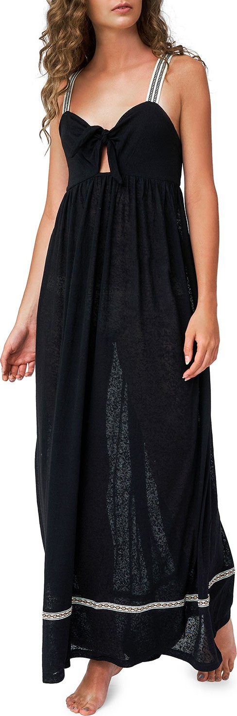 Pitusa Violette Tie-Front Coverup Maxi Dress
