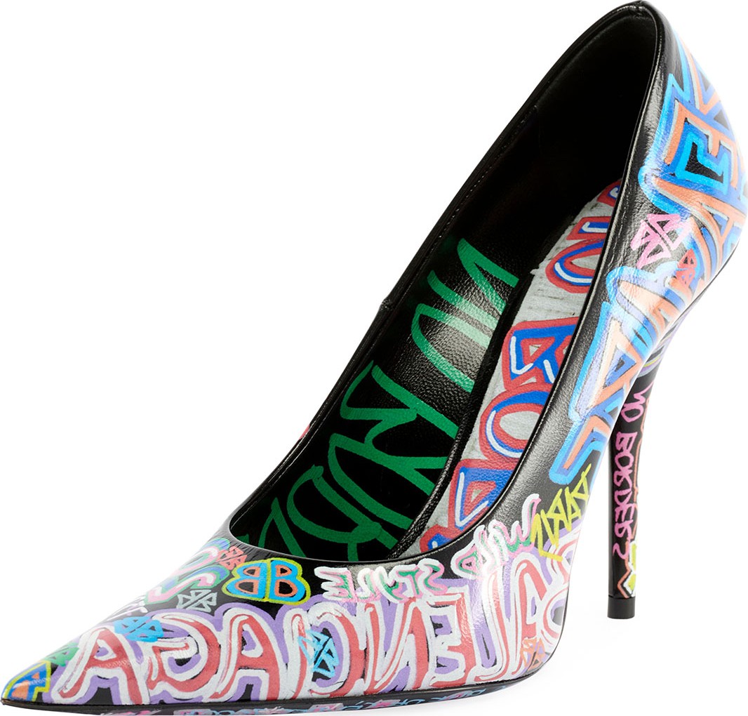 Balenciaga Graffiti Knife Pointed Pumps