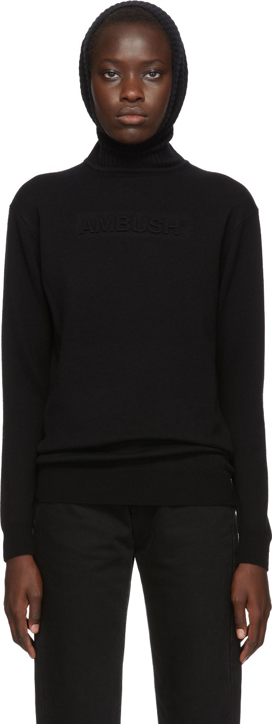 Ambush Black Knit Embossed Turtleneck