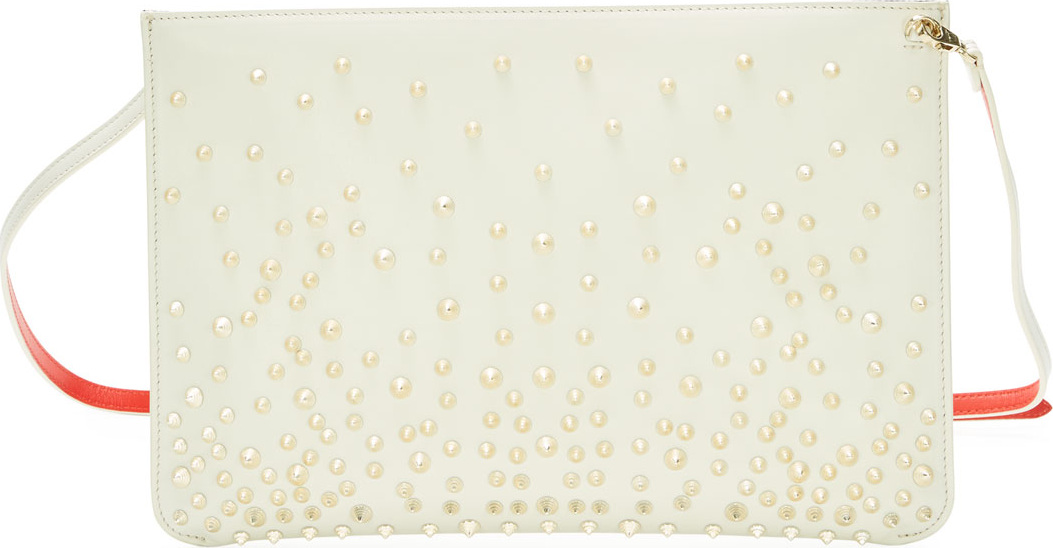 Christian Louboutin Loubiclutch Calf Paris Spikes Clutch Bag