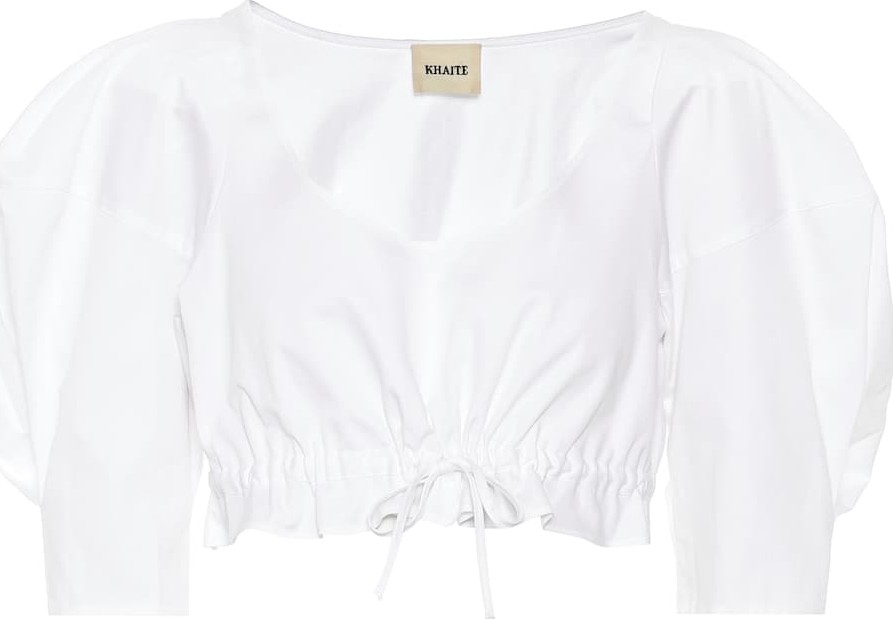 Khaite Frankie cotton poplin crop top