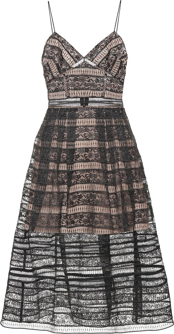 Self Portrait Floral guipure lace dress