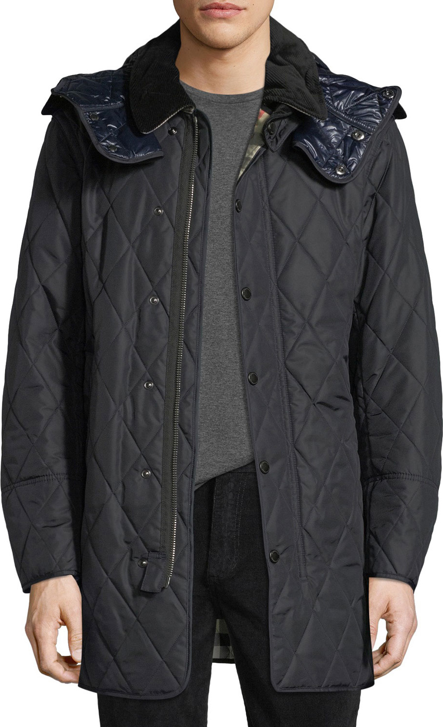 Burberry London England Northumberland Quilted Check-Lined Quilted Jacket