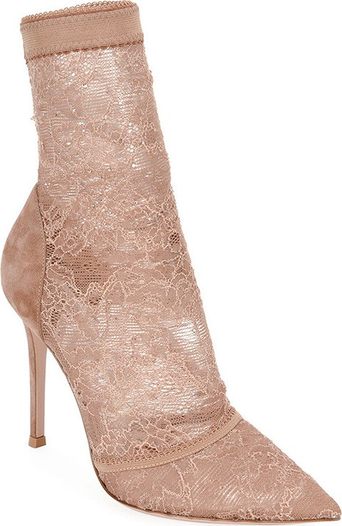Gianvito Rossi stretch-lace ankle boot