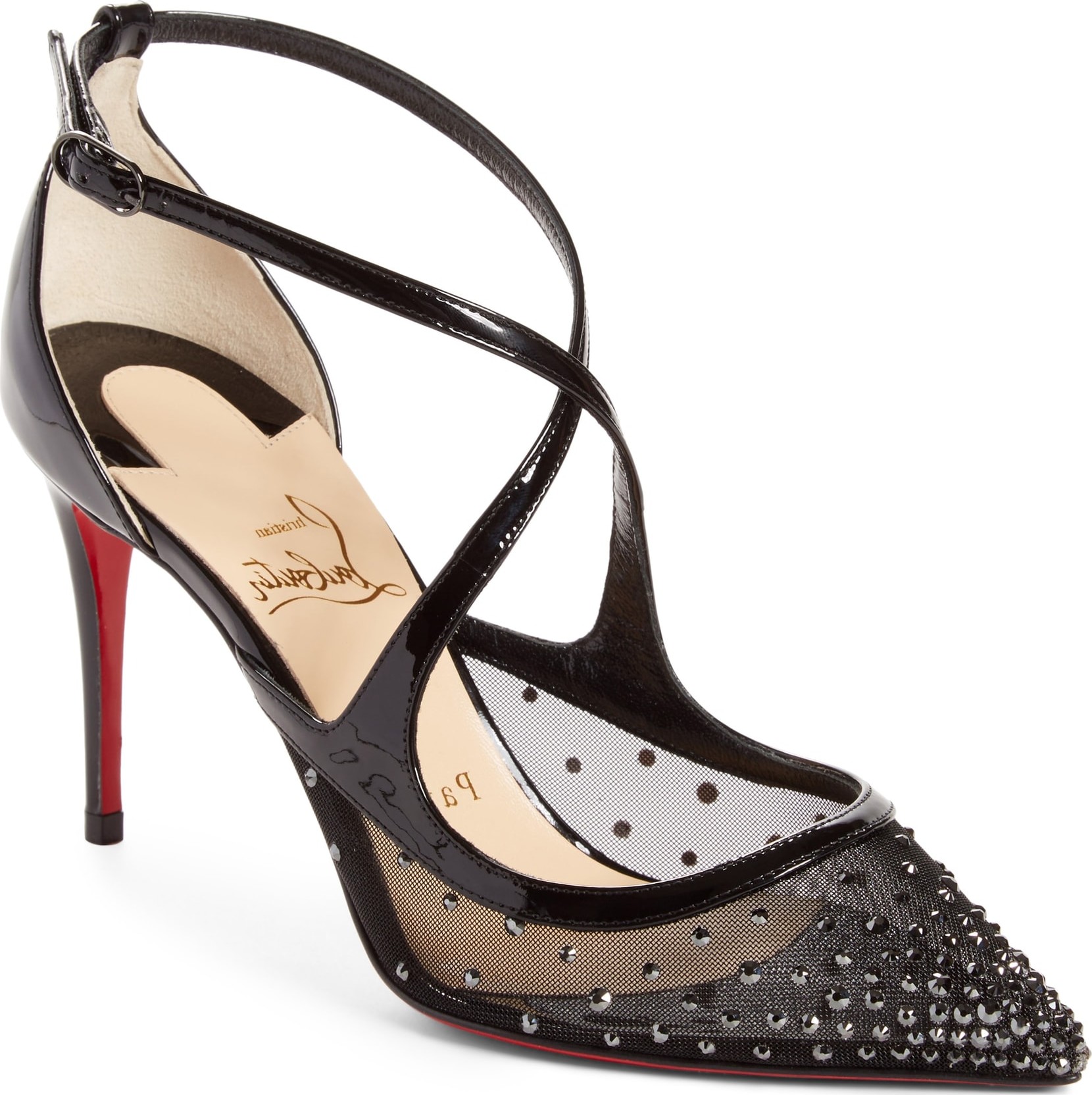 Christian Louboutin Twistissima Embellished Pointy Toe Pump