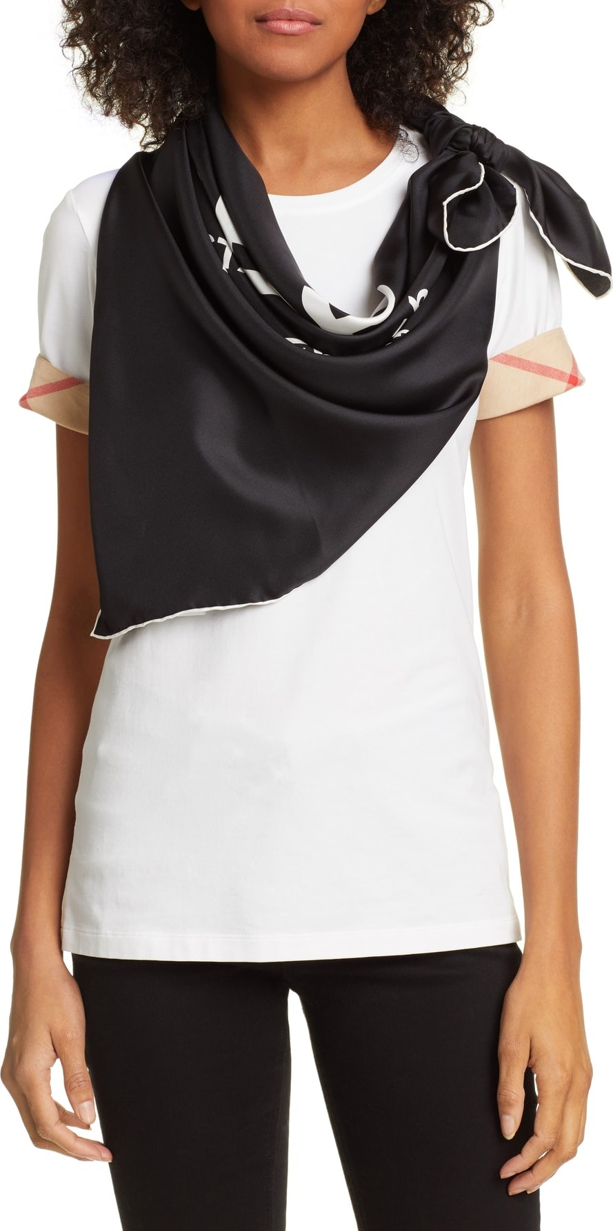 Burberry London England Horseferry Print Square Silk Scarf