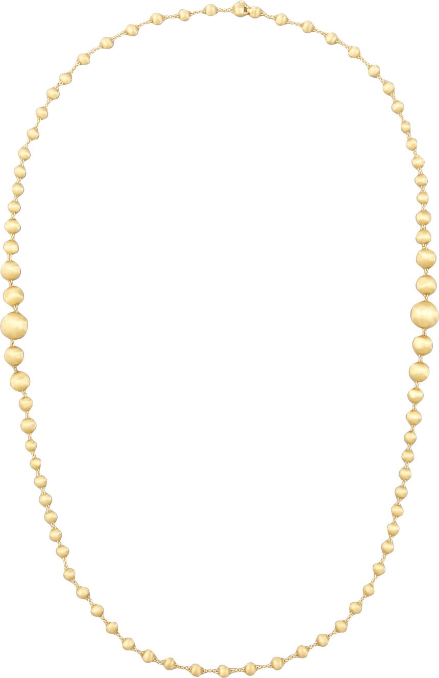 Marco Bicego Africa 18k Brushed Gold-Bead Necklace, 36"L