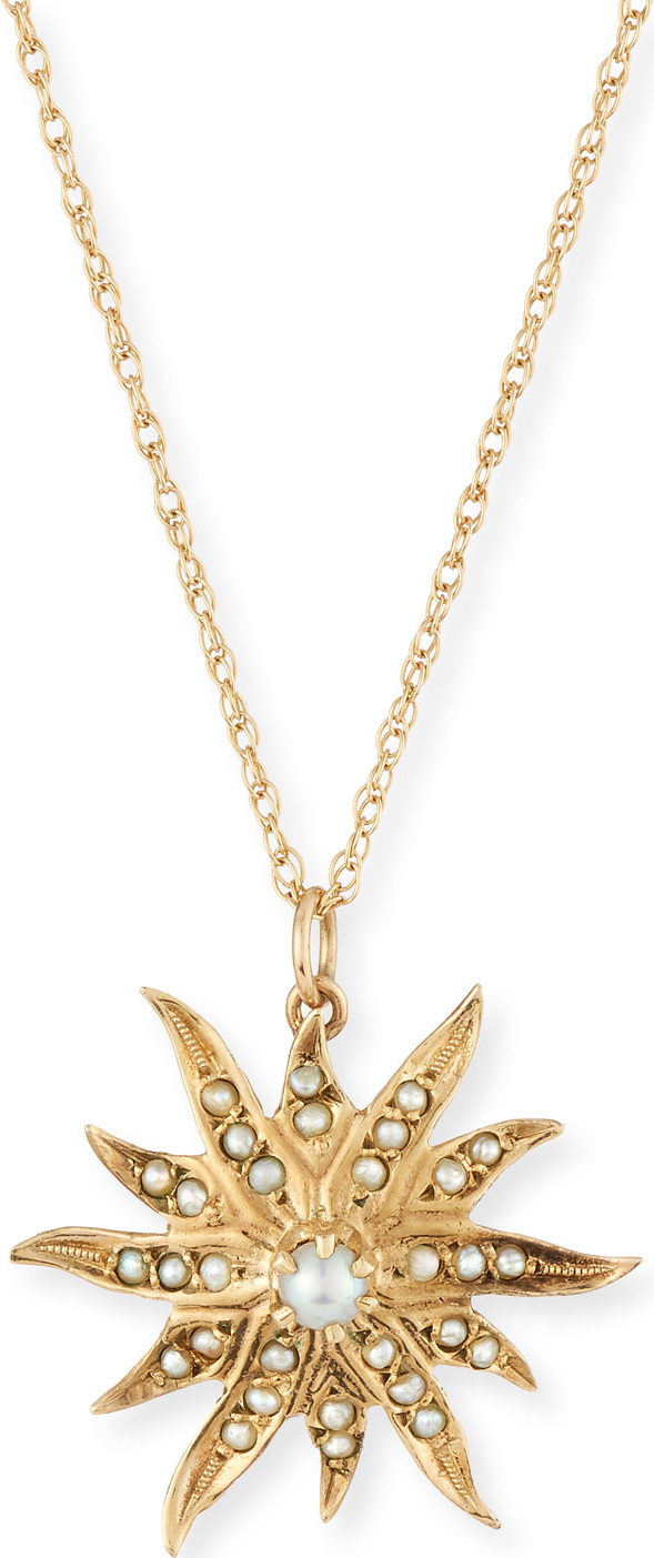 Turner & Tatler 14k Pearl Star Pendant Necklace