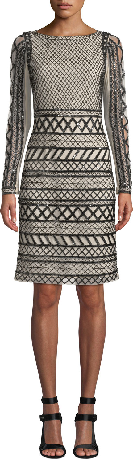 Alice + Olivia Tabitha Embellished Fitted Dress