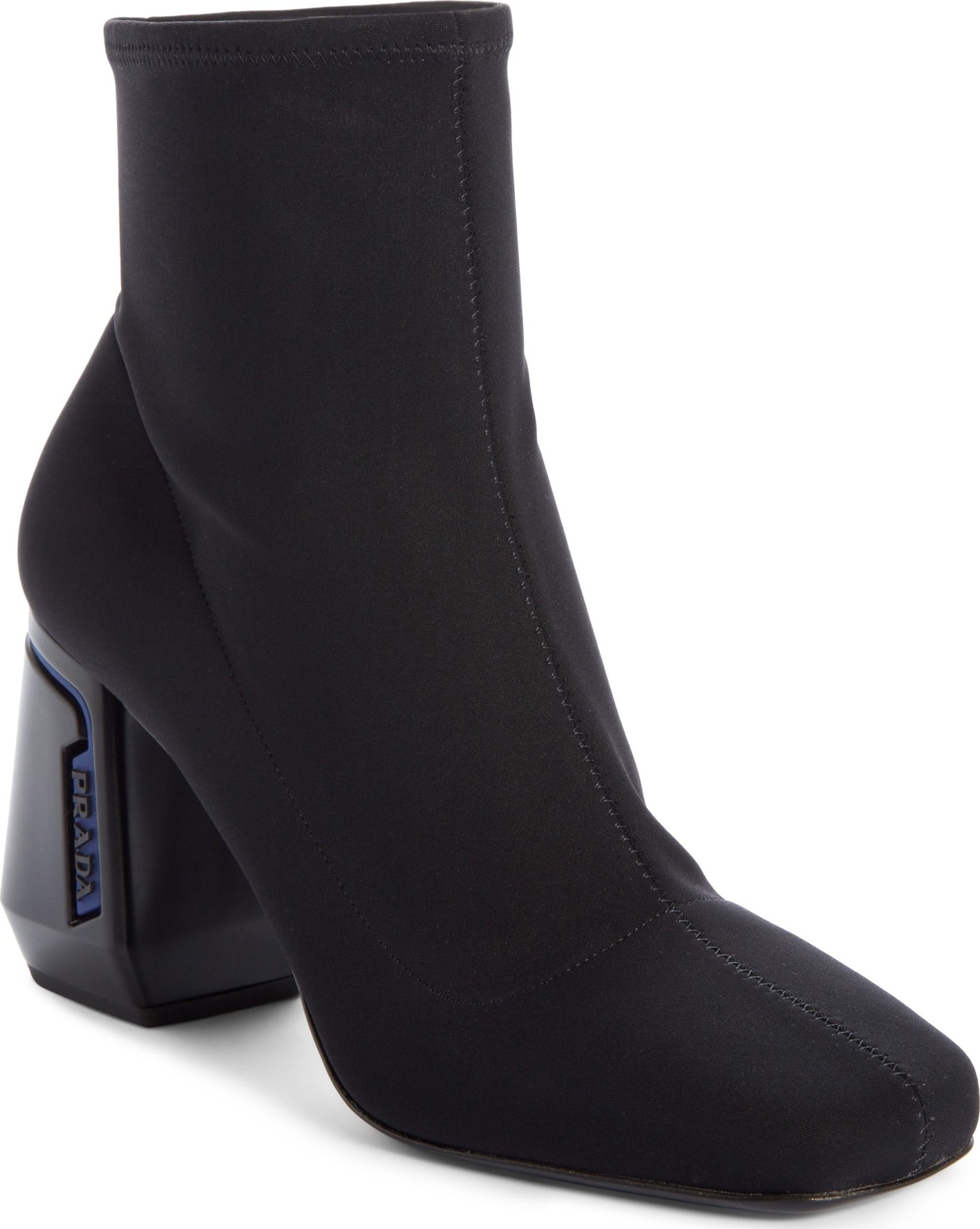 Prada Block Heel Stretch Bootie