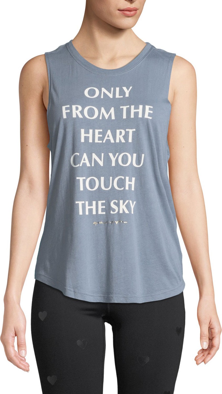 Spiritual Gangster Heart Graphic Scoop-Neck Muscle Tank