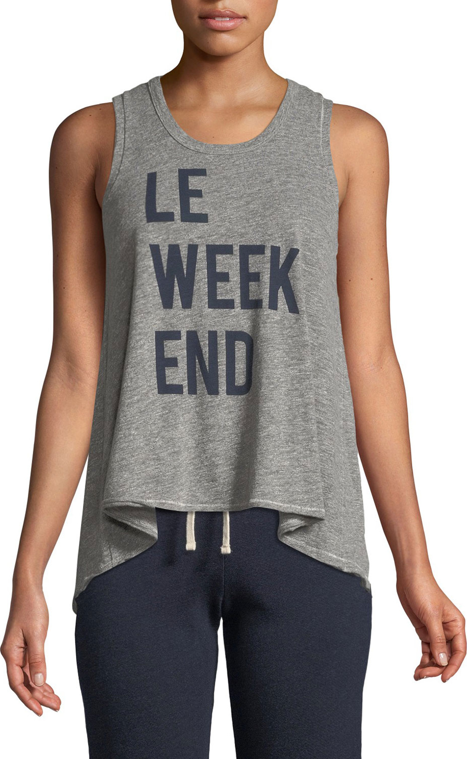 SUNDRY Le Weekend Raw-Edge Tank