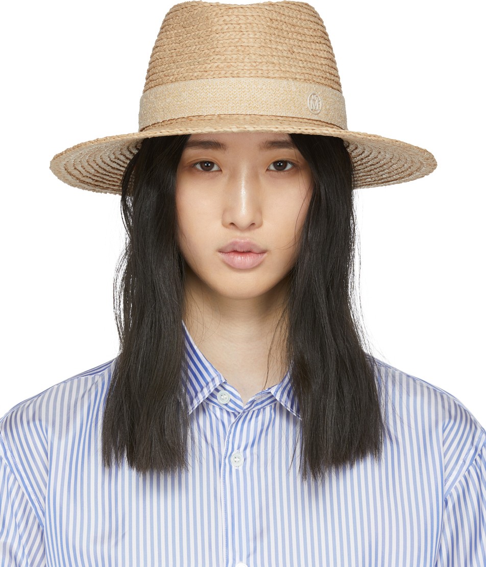 Maison Michel Beige Straw Charles Hat