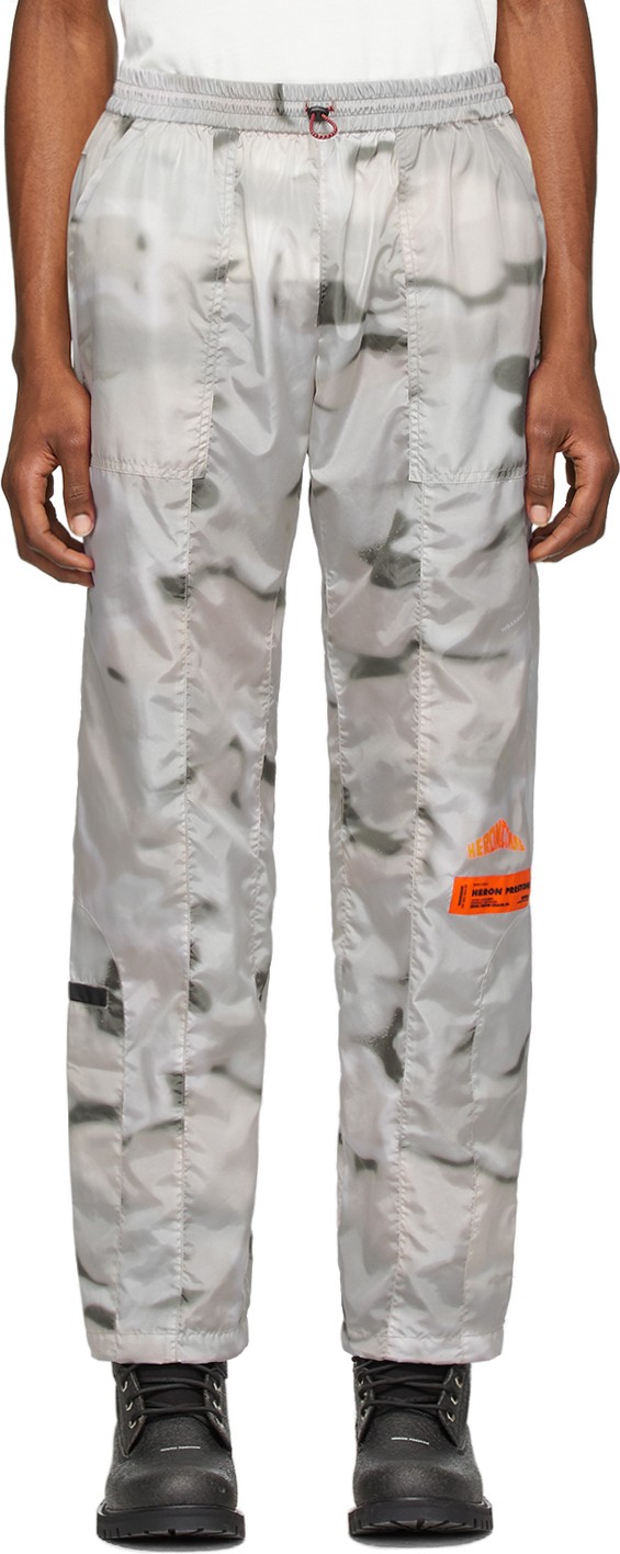 Heron Preston Grey Camo Nylon Cargo Lounge Pants
