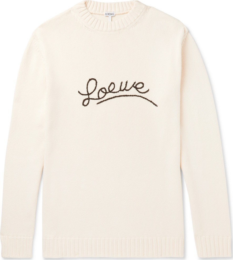 LOEWE Logo-Embroidered Cotton Sweater