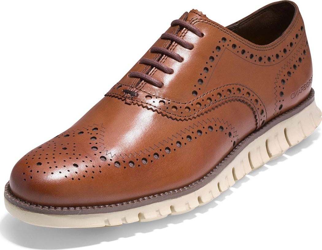 Cole Haan Men's ZeroGrand Leather Wing-Tip Oxford, Brown
