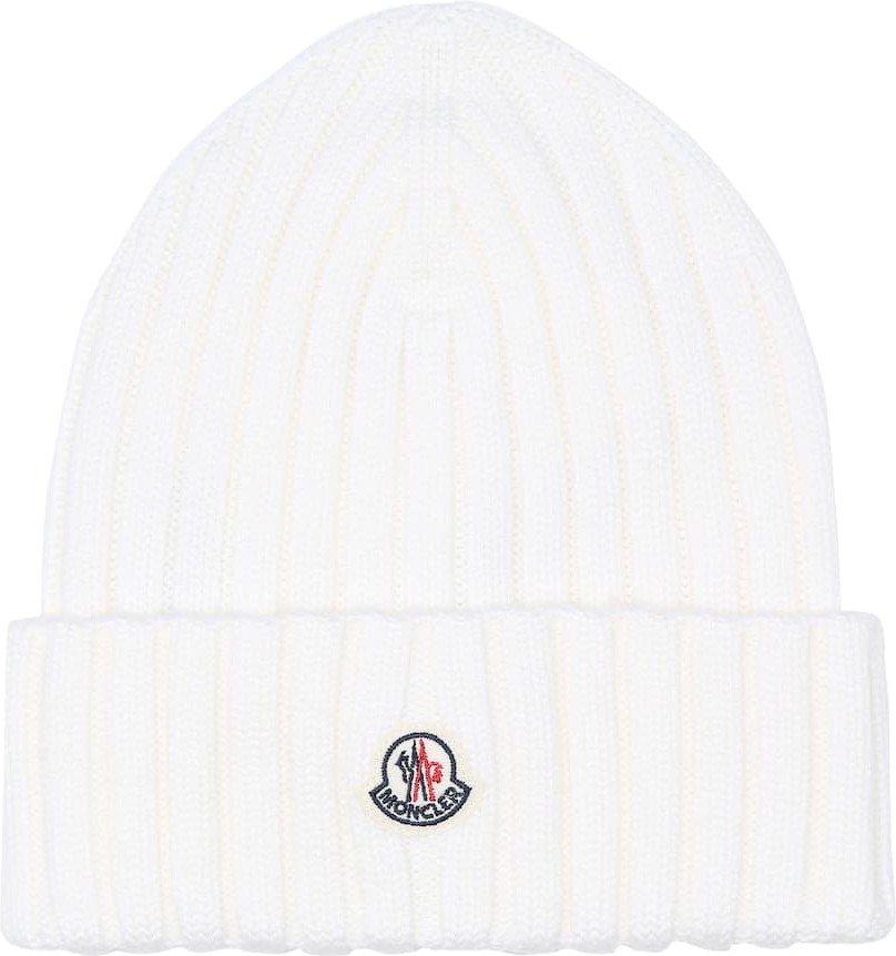 Moncler Logo ribbed-knit wool beanie