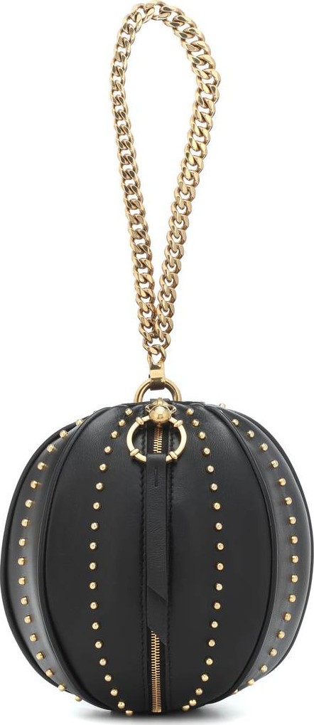 Balmain Studded leather clutch