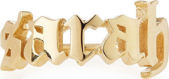 Sarah Chloe Ava Gothic 14k Gold Personalized Ring