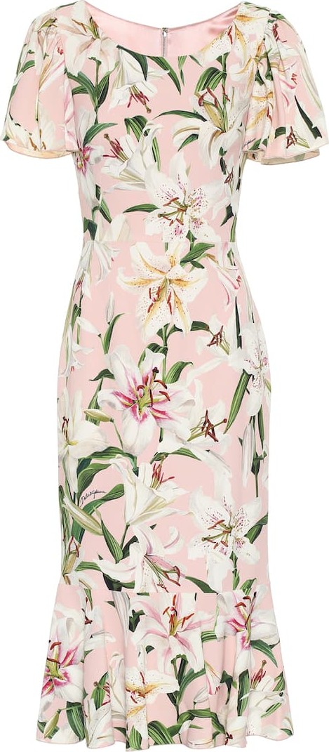 Dolce & Gabbana Floral stretch-crêpe midi dress