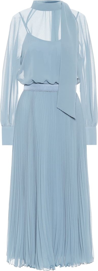 Max Mara Malizia pleated chiffon midi dress