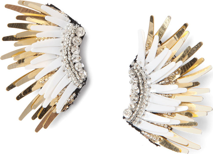 Mignonne Gavigan New York Mini Madeline Statement Earrings, White/Golden