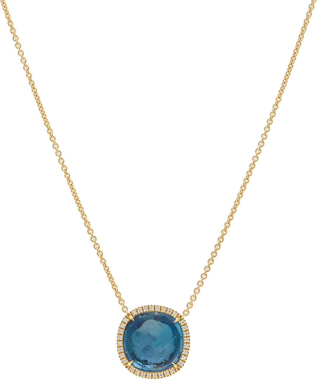Marco Bicego Jaipur 18k Blue Topaz & Diamond Pendant Necklace