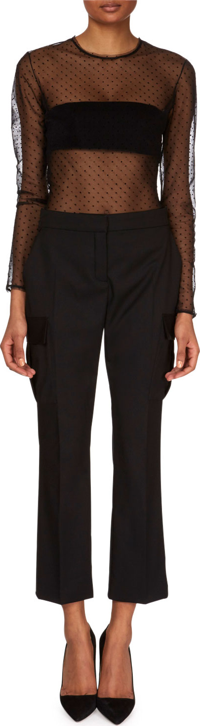 Redemption Long-Sleeve Sheer Dotted Bodysuit