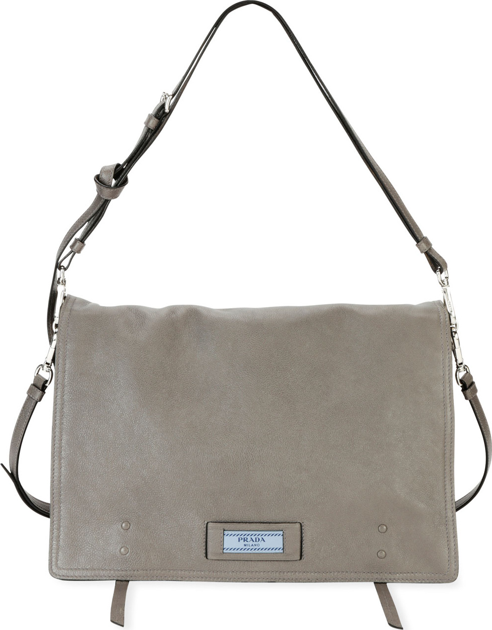 Prada Etiquette Large Glace Calf Leather Shoulder Bag