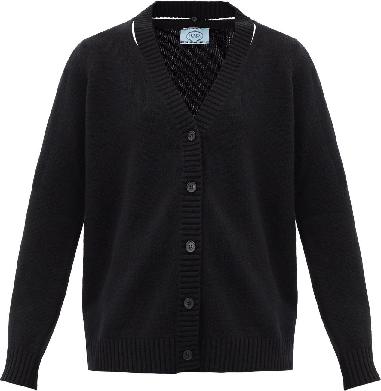 Prada Oversized slit-neck wool-blend cardigan