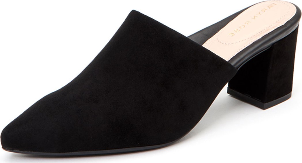Taryn Rose Madisson Suede Block-Heel Mules