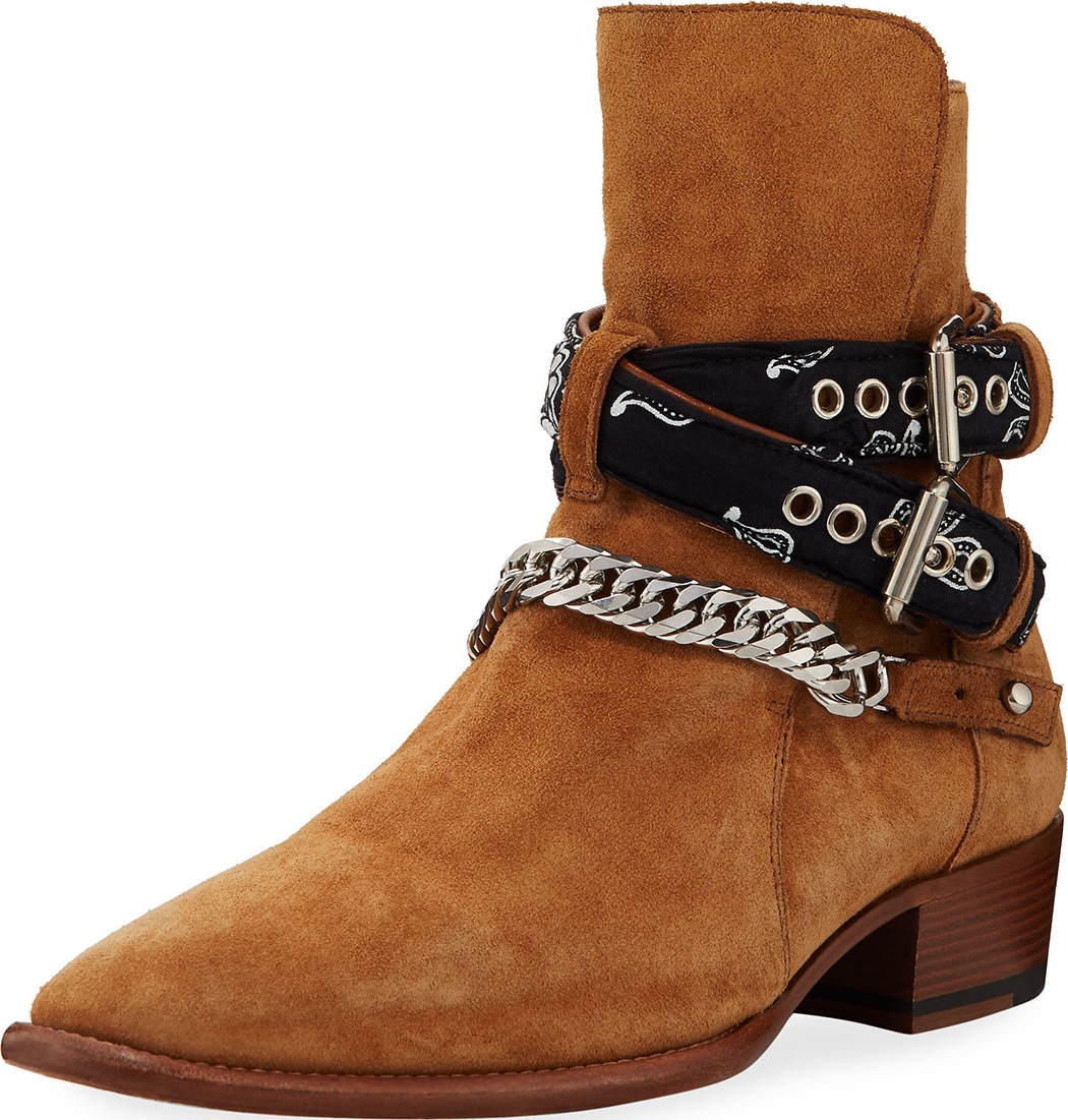 Amiri Men's Bandana Buckle Ankle Boots