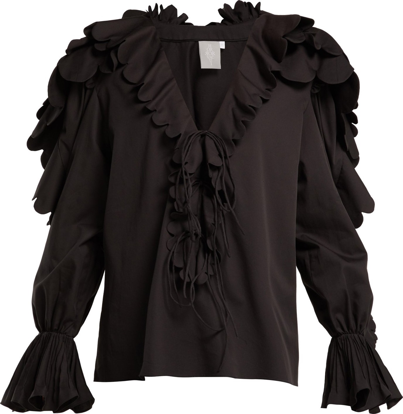 Horror Vacui Celestine scalloped cotton blouse