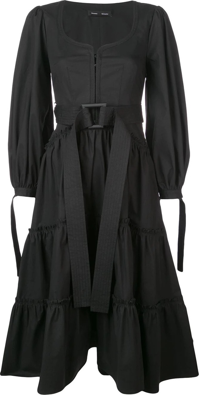 Proenza Schouler Puff Sleeve Tiered Dress