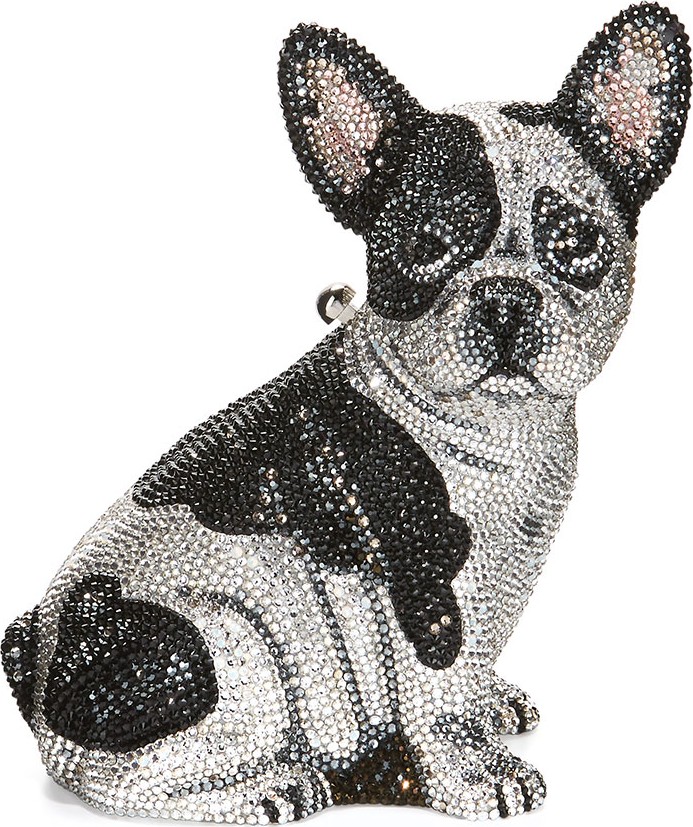 Judith Leiber Fred French Bulldog Crystal Clutch Bag, Silver Judith Leiber Fred French Bulldog Crystal Clutch Bag, Silver