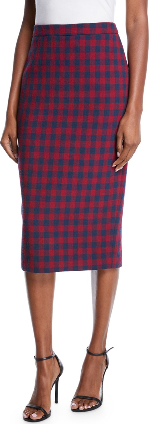 A.L.C. Thea Plaid Midi-Length Pencil Skirt