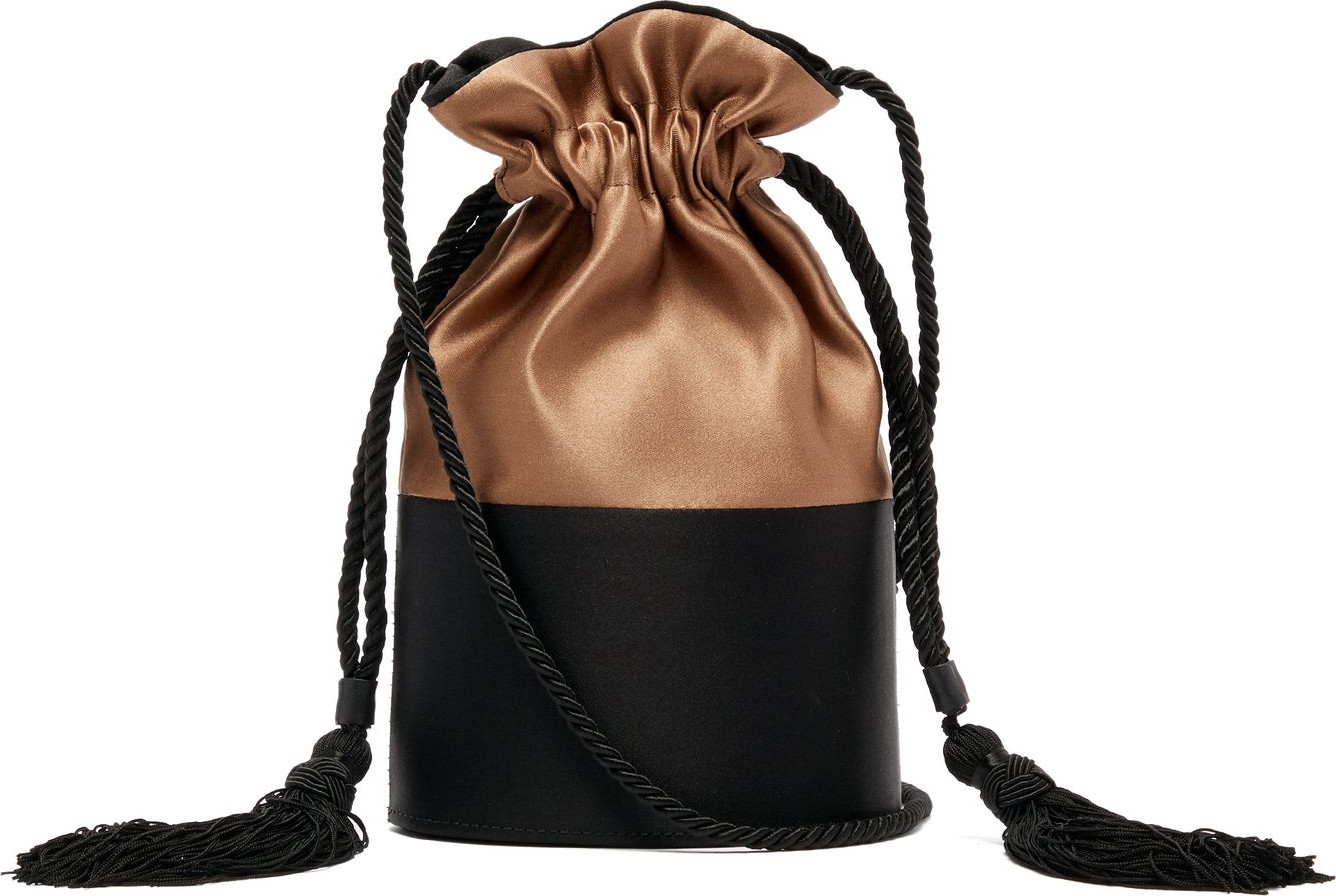 Hunting Season Lola two-tone drawstring satin bucket bag