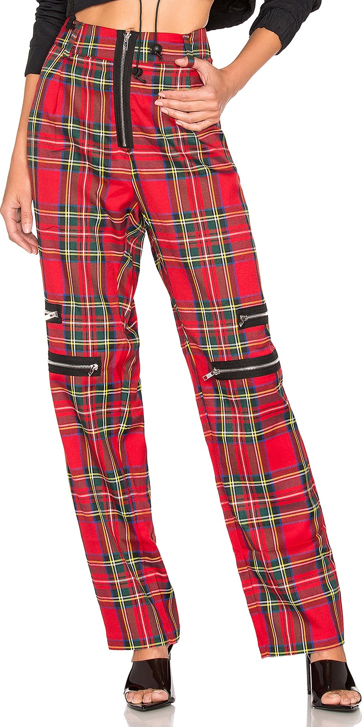 Danielle Guizio Plaid Zip Trouser Pant