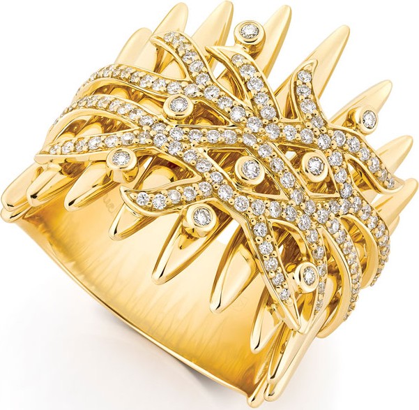 Hueb Tribal 18k Gold Diamond Ring