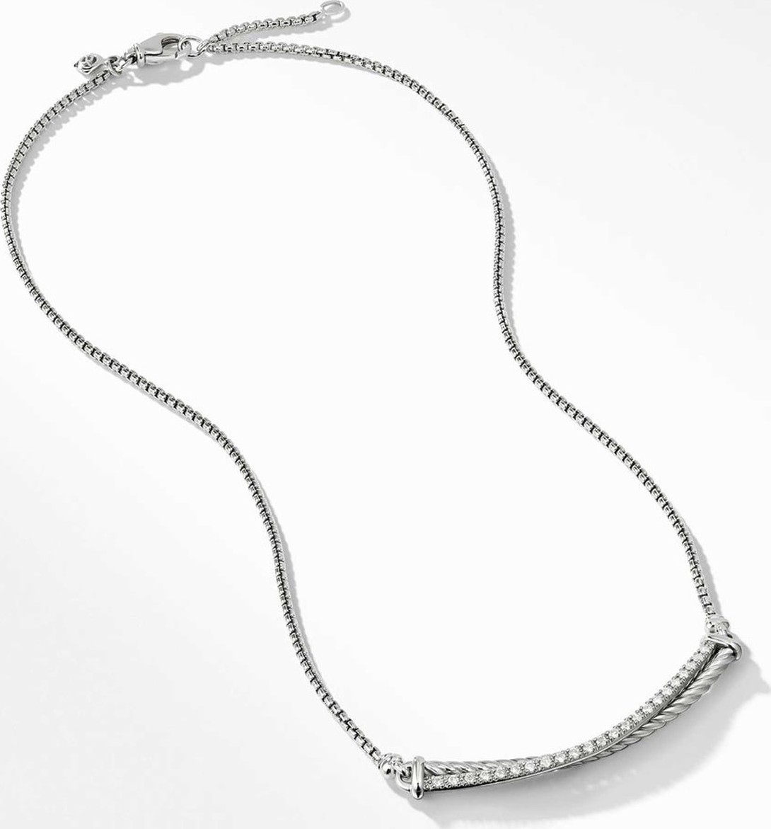 David Yurman Crossover Bar Necklace with Diamonds