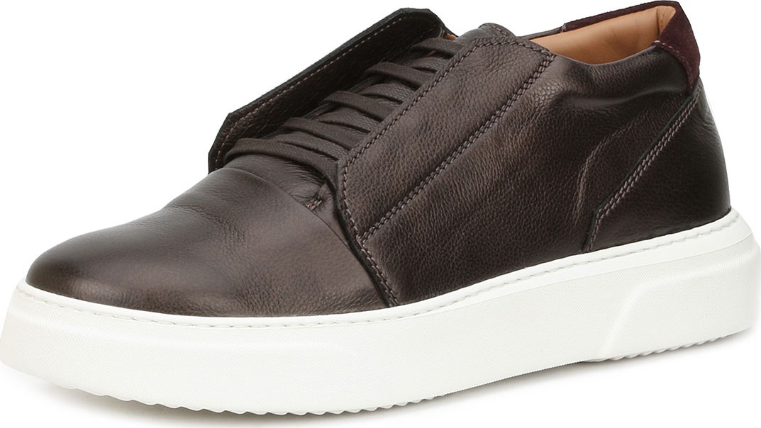 Bruno Magli Men's Phoster Stretch-Laced Leather Sneakers, Bronze