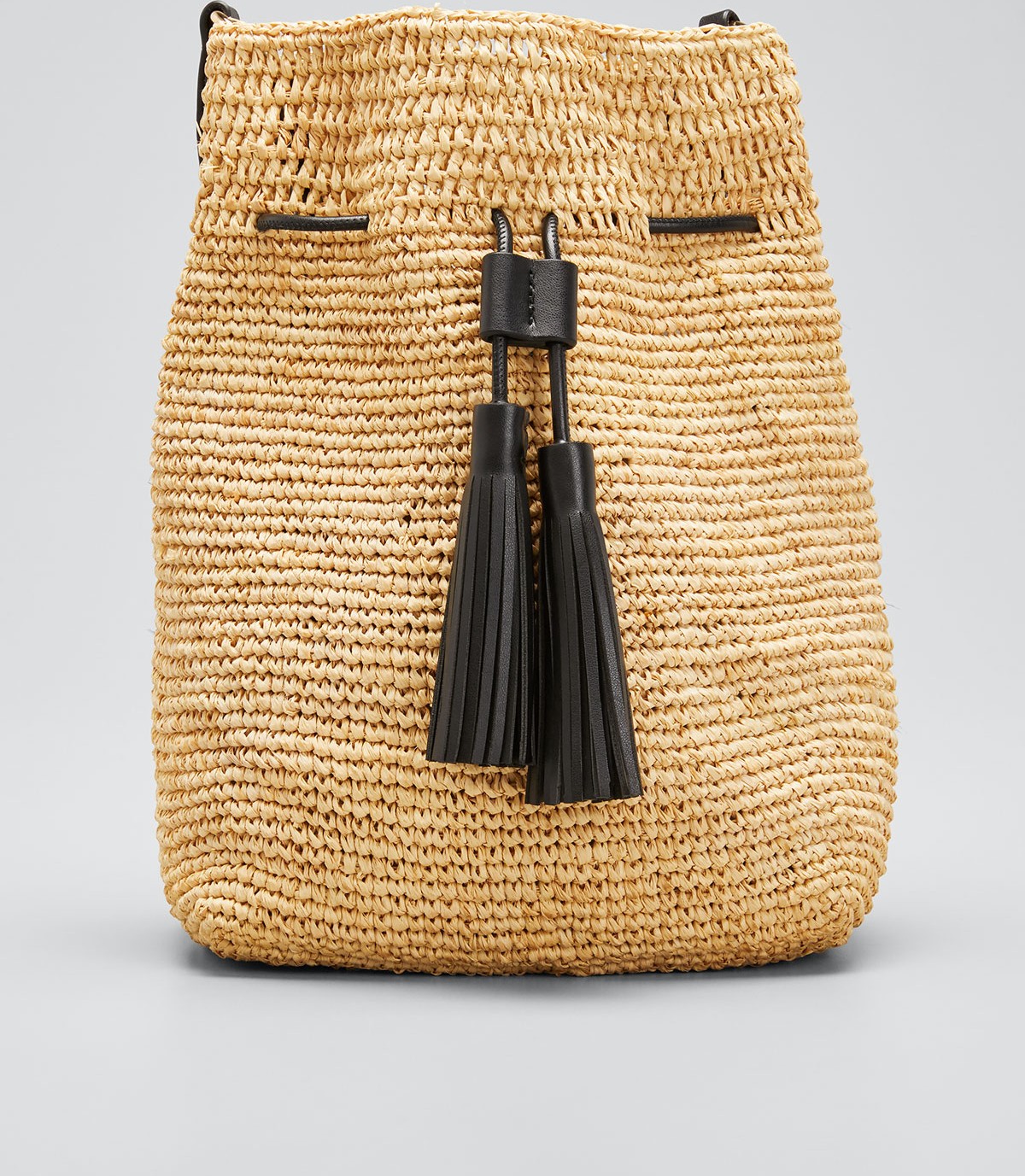 Stella McCartney Mini Crochet Bucket Bag with Faux-Leather Tassels